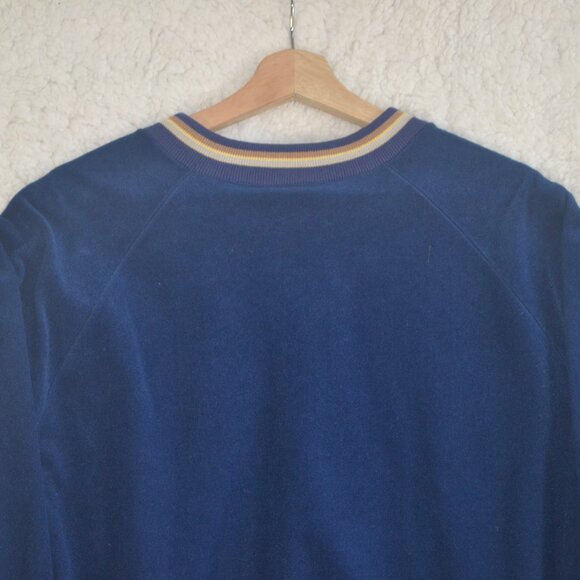 Vintage Lee Velour Long Sleeve Pullover V Neck Mens XL Soft Blue Sweatshirt - Picture 6 of 9